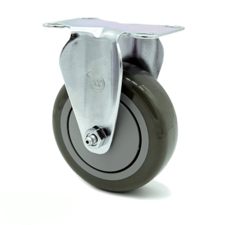 4 Inch Gray Polyurethane Wheel Rigid Top Plate Caster